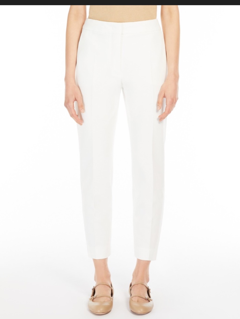 MaxMara Cream Ankle-Length Trousers